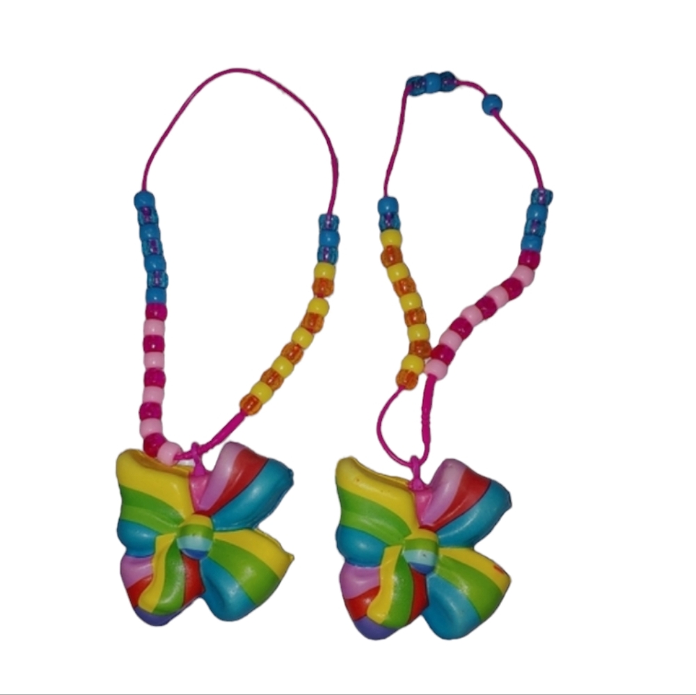 Set of 2 Jojo Siwa Squishy Bow and Bead Necklaces